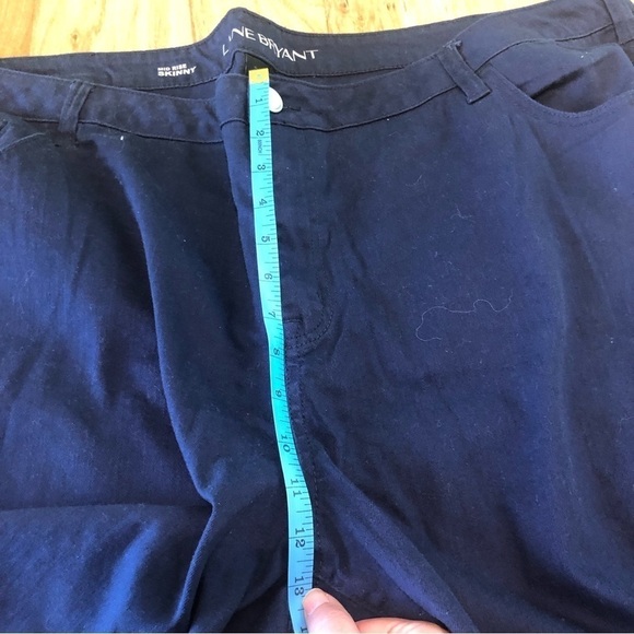 Lane Bryant Navy Jeans Plus Size 28 Mid Rise Skinny Stretch Cotton Spandex 48x29 - Picture 6 of 8